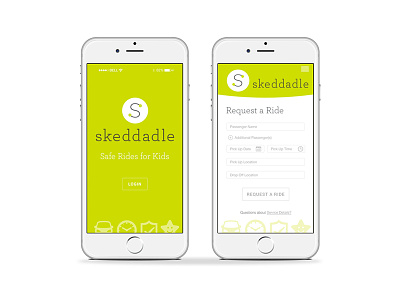 Skedaddle Ride Service for Kids brand strategy concepting printed material signage slogans and tag lines ui design vehicle design visual identity