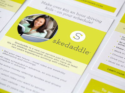Skedaddle Flyer brand strategy concepting printed material signage slogans and tag lines ui design vehicle design visual identity