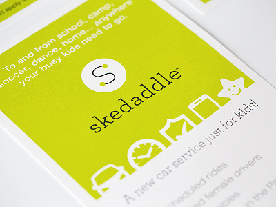 Skedaddle Flyer brand strategy concepting printed material signage slogans and tag lines ui design vehicle design visual identity