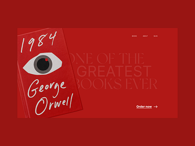 George Orwell Landing page cover 1984 books creator dailyui figma freelance graphicdesign landing landingpage orwell uidesign