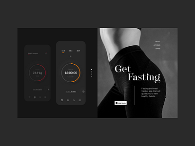 App landing page cover appdesign dailyui diet fasting graphicdesign health ios mobile ui uidesign webdesign