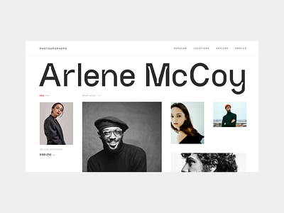 Photographer profile page dailyui figma photography profile ui uidesign webdesign