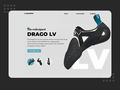 Scarpa Drago LV Landing Page Concept