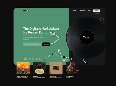 Online Record Store Design Concept design record store records ui ui design ux ux design webdesign website design