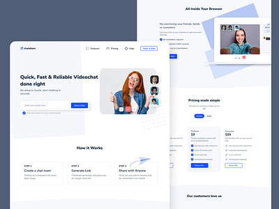 Video Chat Landing Page design ui design ux ux design webdesign website design