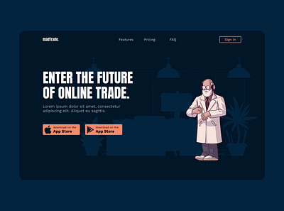 landing page trading platform illustration typography ui ui design webdesign website design