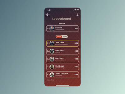 Leaderboard Design // Daily UI adobe adobexd app blue branding dailyui design figma gameofthrones global graphic design red score scoreboard simple top ui ux