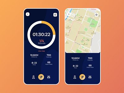 Fitness / Location Tracker // Daily UI 020 3d animation branding distance figma fitness graphic design location logo map motion graphics tracker ui ux