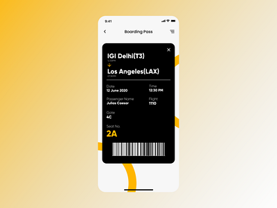 Boarding Pass // Daily UI 024