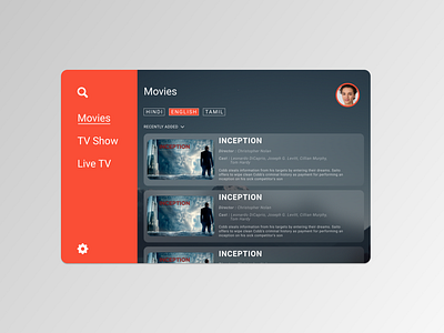 Smart TV App // Streaming // Daily UI 25