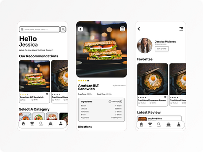 Recipe / Food App app branding dailyui design find food graphic design ios minimal recipe recipes search simple ui ux