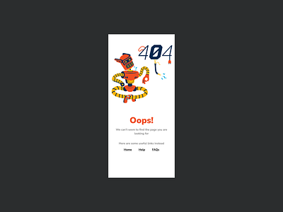 404 Error Page app branding dailyui design graphic design illustration ux vector