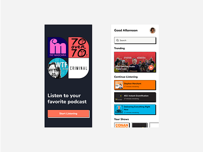Podcast App app branding dailyui design graphic design ui ux