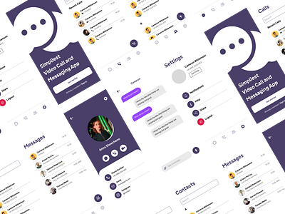 Messaging App free UI Kit app dailyui design free ui kit graphic design message messaging app minimal mobile product design template ui kit