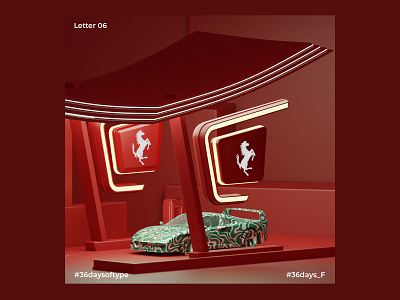 F for Ferrari 3d 3dart design graphic design il illustration typography