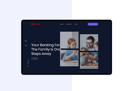 banking UI landing page