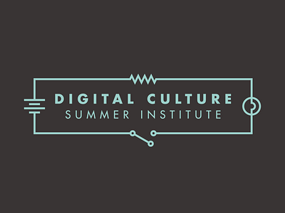 ASU AME Digital Culture Summer Institute Logo branding circuit futura identity logo single line