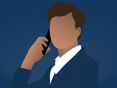 Man on the phone design illustration man phone