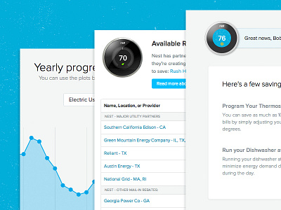 MyEnergy App Updates app blue chart light nest table ui web