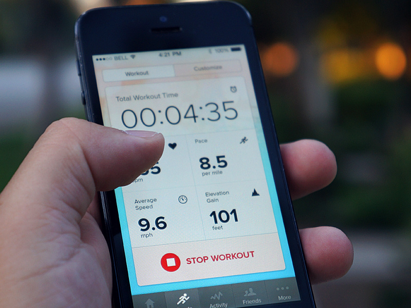 Kreyos Sports Mode iphone app mobile ios7 sports workout data tracking