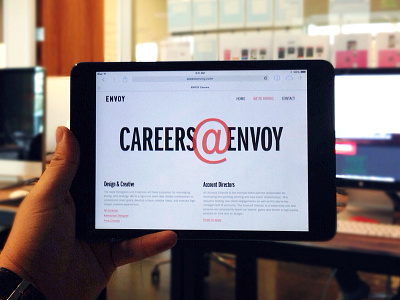 We're Hiring at ENVOY careers designers hiring ipad jobs website