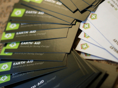 Earth Aid Business Cards business cards green gray white