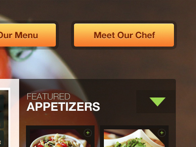 Mmmmhh... Appetizers big image brown green orange theme thumbnails transparency