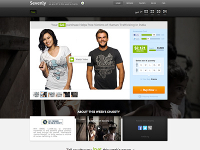 New Sevenly.org Redesign charity ecommerce hoempage sevenly shirts tees