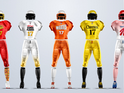Cereal Brands + Football branding breakfast cereal concept conceptual football jersey sports uniform
