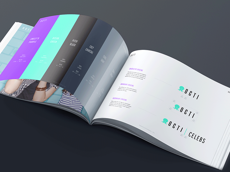 OCTI Brand Identity Book book brand color identity logo octopus startup