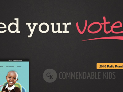 Just a little VOTE landing page :) brown landing page pink rails rumble yellow