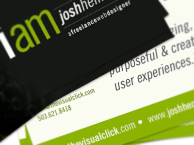 i.am.joshhemsley Business Cards black business card green minimal