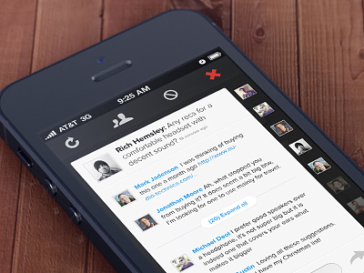 Convo View in iPhone App app avatars comments conversation iphone people post thread