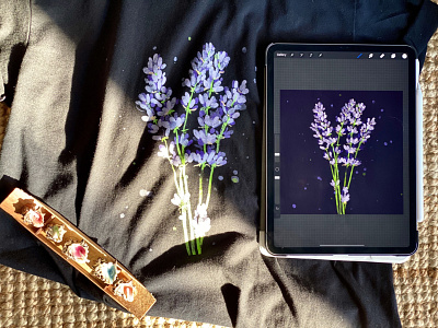 Lavender t-short watercolor