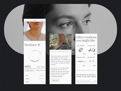 Vi de Vi - Mobile aesthetic concept design ecommerse homepage jewellery aesthetic minimal jewellery aesthetic product page ui ux
