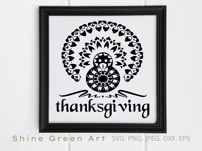 Thanksgiving Turkey Mandala SVG Cut File
