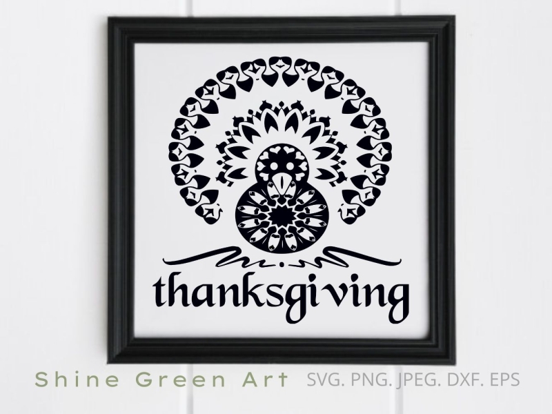 Download Thanksgiving Turkey Mandala Svg Cut File By Shine Green Art On Dribbble PSD Mockup Templates