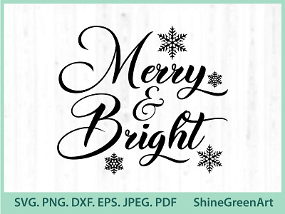 Christms Merry & Bright Illustration SVG christmas christmas card designer portfolio graphic design illustration illustration art shirt design shirtdesign svg cut file typography vector illustration