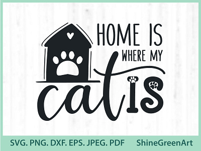 Home is Where my Cat is - Illustration cat cats designer portfolio illustration illustration art shirt design vector illustration