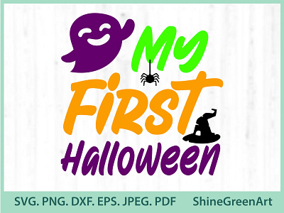 My First Halloween SVG designer portfolio halloween illustration shirt design vector illustration