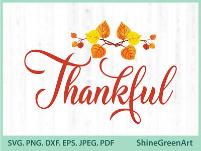 Thankful Oak Leaves  SVG