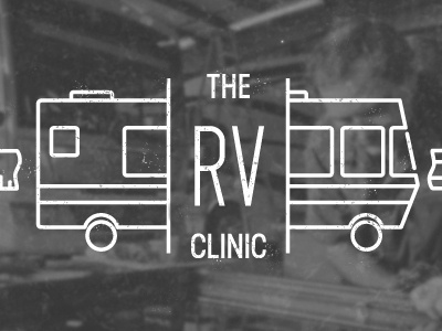 The RV Clinic lines logo rv