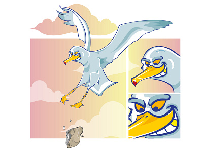 A bad seagull from LH animal artwork bird characterdesign des design digitalart drawing graphic design illustration seagull vector