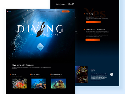 Dive Shop Landing black blue design dive diving landing ocean sea webdesign вебдизайн лендинг синий черный