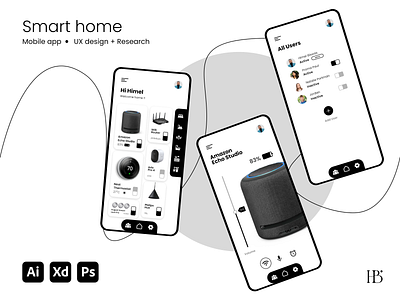 Smart home app adobe illustrator adobexd branding design figma graphic design illustration logo ui uiux ux