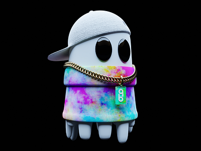 Stylized quakky ghost 3D character art