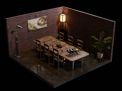 Dinner table 3d 3d art 3d web 3ds max blender blender 3d cinema 4d graphic design maya minimal website