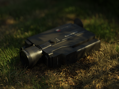 Photorealistic render of a video camera