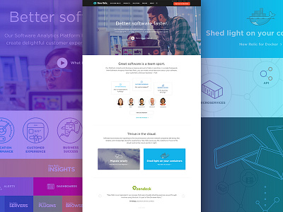 New Relic Homepage & Platform Page homepage new relic platform ui ux
