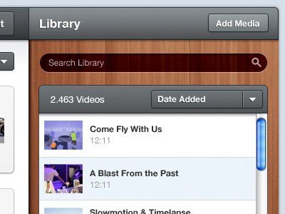 Library Interface app search bar ui wood